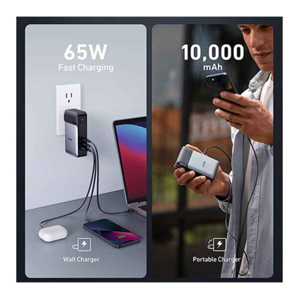 شارژر و پاوربانک انکر با ظرفیت ۱۰۰۰۰ میلی آمپر Anker 733 Power Bank (GaNPrime PowerCore 65W) مدل A1651 - تصویر 4