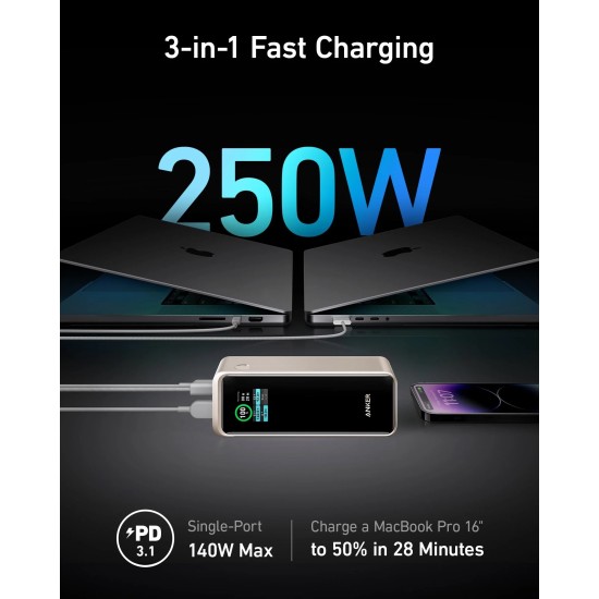 پاور بانک انکر Anker Prime 27650mAh Power Bank 250W مدل A1340.6 پاور بانک انکر Anker Prime 27650mAh Power Bank 250W مدل A1340 - تصویر 7