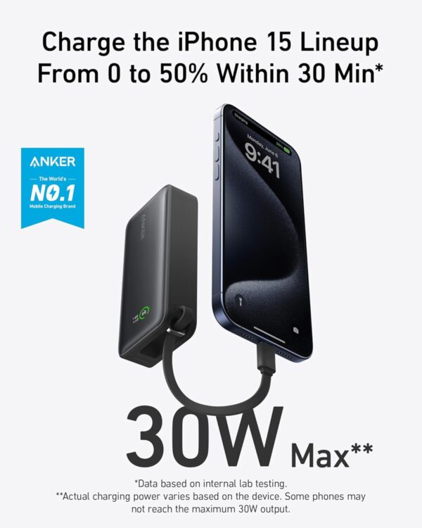 پاوربانک انکر ۱۰۰۰۰میلی آمپر Anker Power Bank (PowerCore 30W) مدل A1259 - تصویر 3