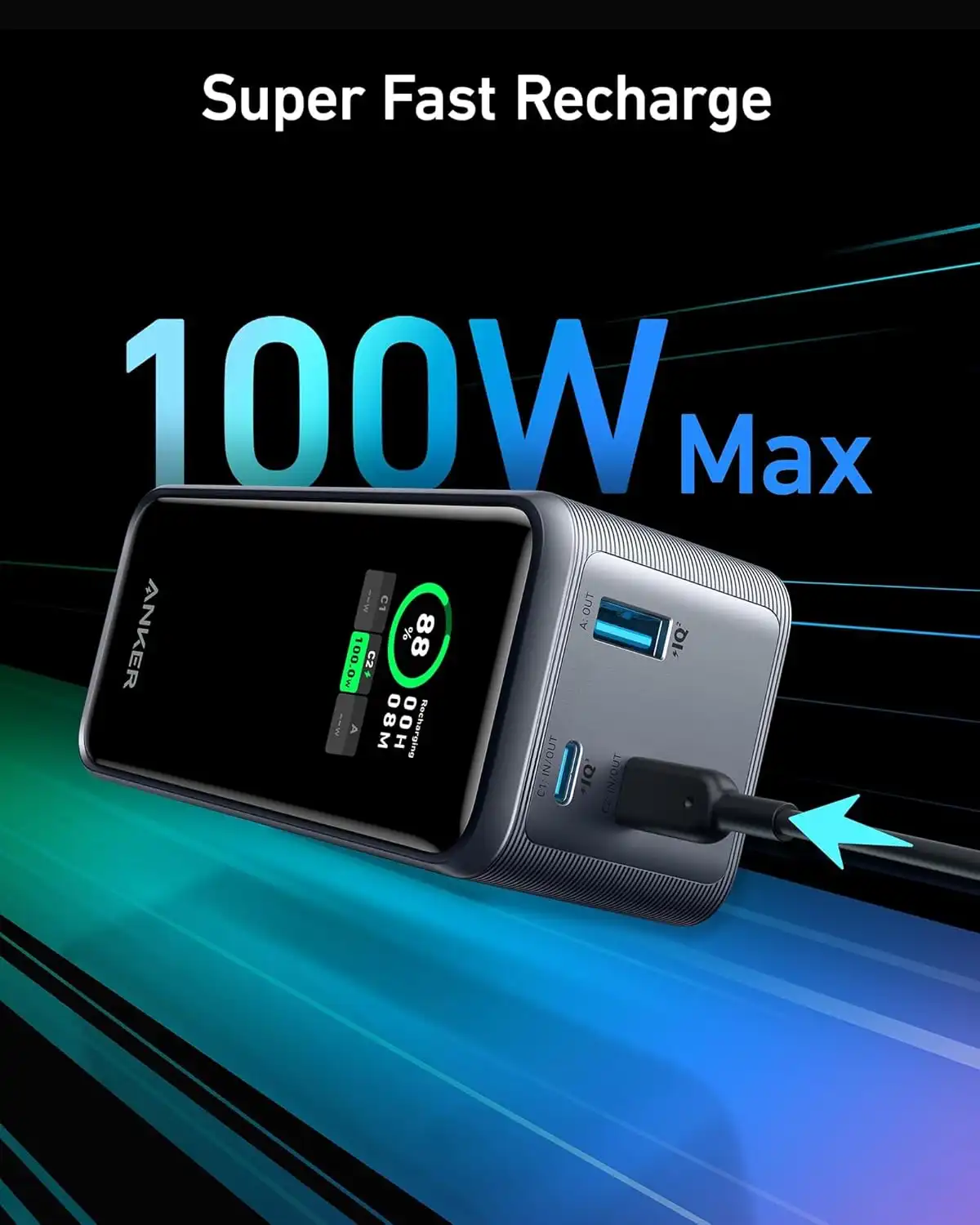 پاوربانک انکر ۲۰۰ واتی با ظرفیت ۲۰۰۰۰ میلی آمپر Anker Power Bank (PowerCore 20K) مدل A1336.8 پاوربانک انکر ۲۰۰ واتی با ظرفیت ۲۰۰۰۰ میلی آمپر Anker Power Bank (PowerCore 20K) مدل A1336 - تصویر 9