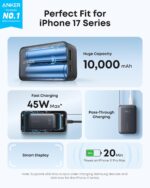 پاوربانک انکر ۴۵ واتی ۱۰۰۰۰ میلی آمپر Anker PowerBank 737 10K 45W Built-In USB-C Cable مدل A1638 - تصویر 3