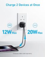 شارژر دیواری انکر Anker 323 Dual Port 33W Charger WithType-C To Lightning مدل B2331 - تصویر 3