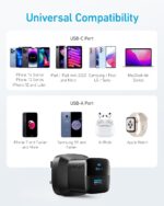 شارژر دیواری انکر Anker 323 Dual Port 33W Charger WithType-C To Lightning مدل B2331