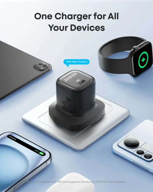شارژر دیواری انکر ۳۰ واتی Anker Zolo USB-C Charger 30W مدل A2698 - تصویر 6