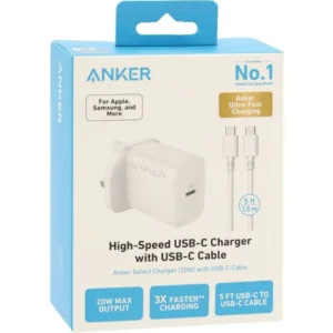 شارژر دیواری انکر Anker Select Charger 20W با کابل USB C مدل B2347