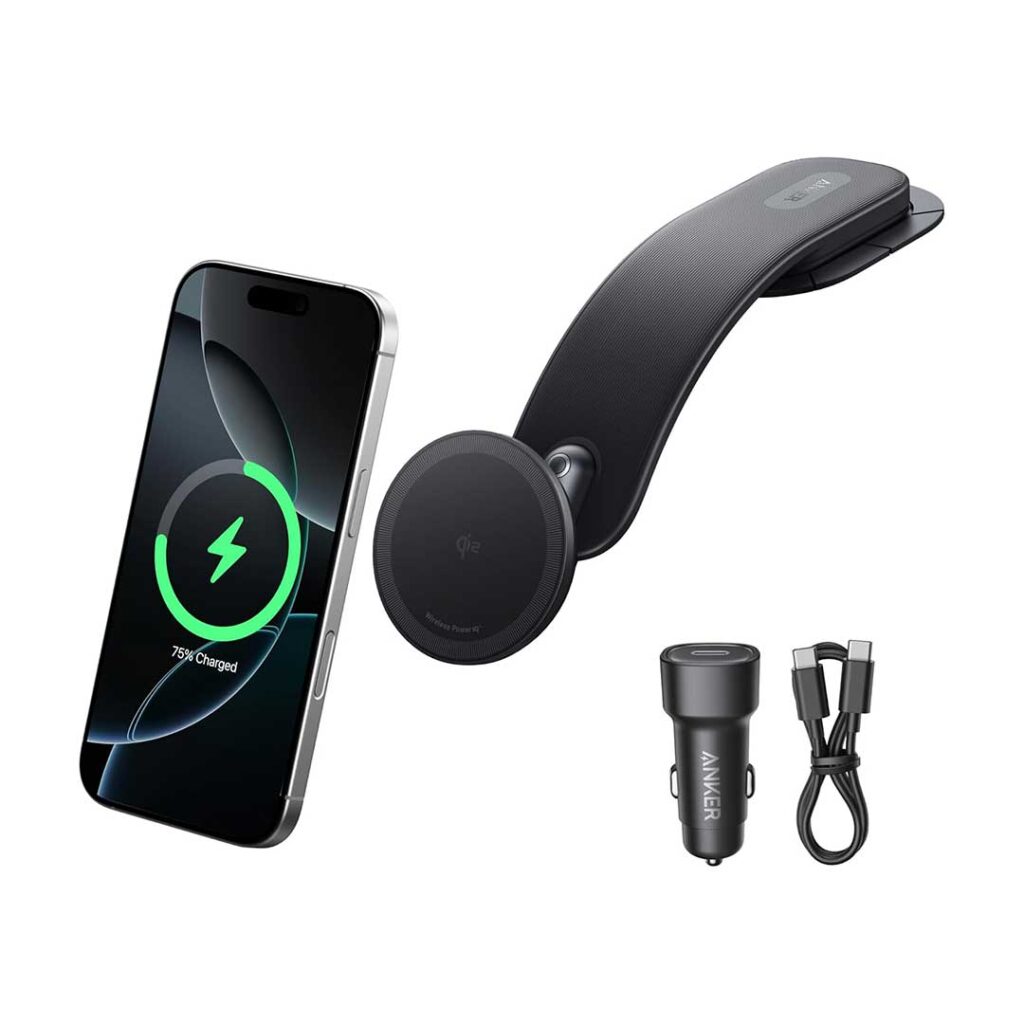 پایه نگهدارنده جداشدنی و شارژر بیسیم خودرو انکر Anker Nano Wireless Car Charger 15W مدل A2216