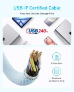 کابل شارژ انکر Anker Zolo USB-C to USB-C Cable Fast Charging 240W مدل A8060 - تصویر 4