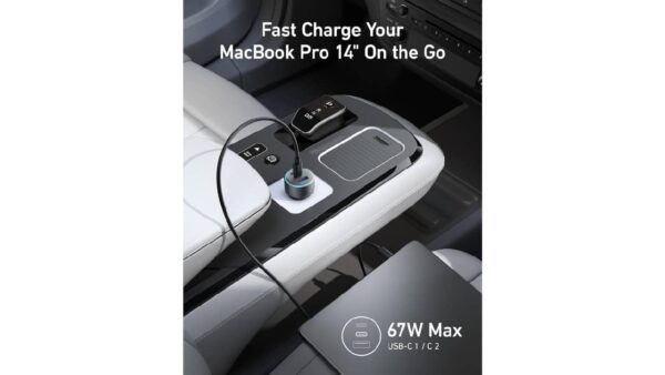 شارژر فندکی انکر Anker USB-C 335 Car Charger 67W Compact 3-Port  مدل A2736 - تصویر 2