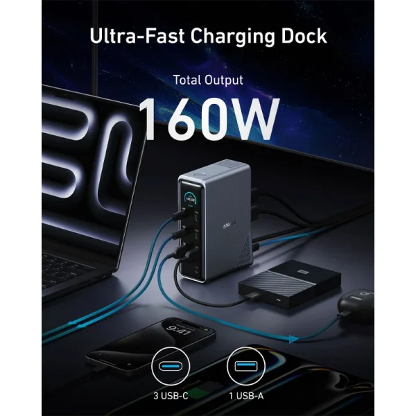 هاب شارژ 14 پورت انکر Anker Prime Docking Station 14-Port 160W مدل A83B6 - تصویر 3