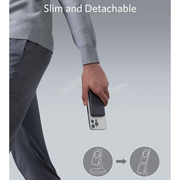 شارژر بی سیم و پاوربانک مگنتی انکر مدل B25A72 نسل 6 Magnetic Wireless Charger